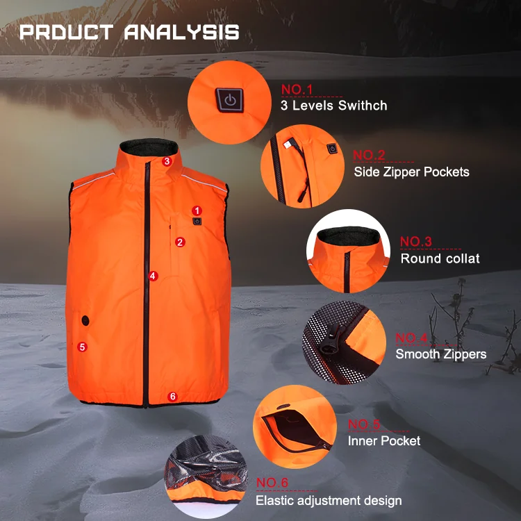 Reflective battery heated vest made in Vietnam — B2B product application for outdoor work
